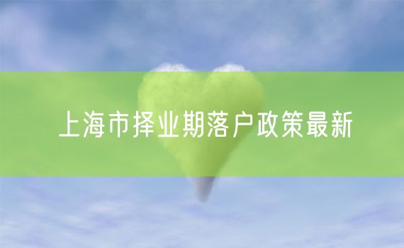 上海市择业期落户政策最新