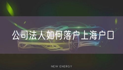 公司法人如何落户上海户口