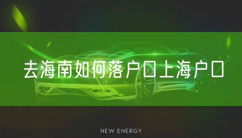 去海南如何落户口上海户口