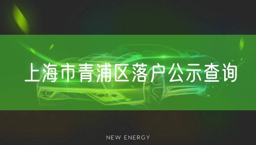 上海市青浦区落户公示查询