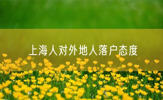 上海人对外地人落户态度