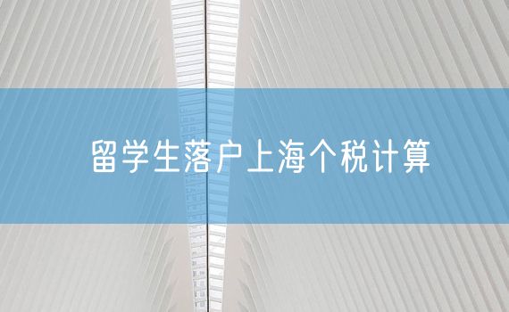 留学生落户上海个税计算