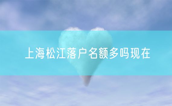 上海松江落户名额多吗现在
