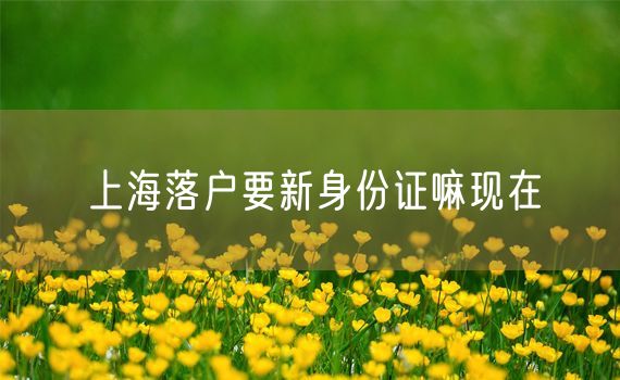 上海落户要新身份证嘛现在