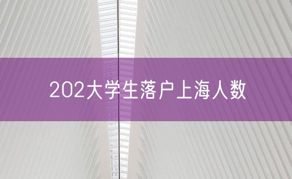 202大学生落户上海人数