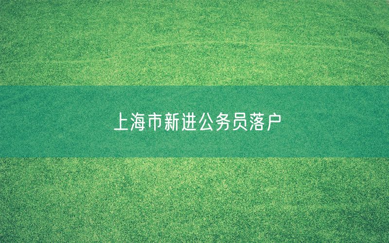 上海市新进公务员落户