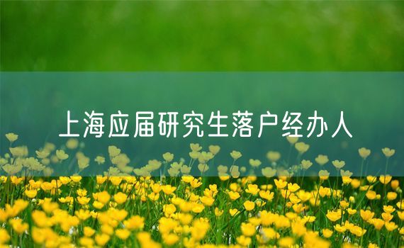 上海应届研究生落户经办人