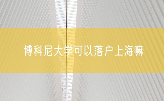 博科尼大学可以落户上海嘛