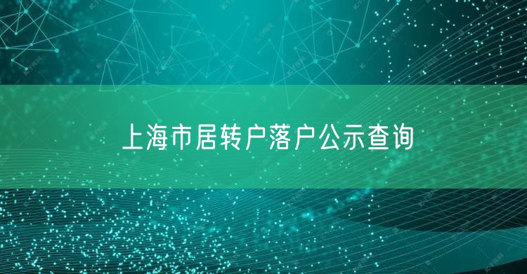 上海市居转户落户公示查询