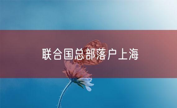 联合国总部落户上海