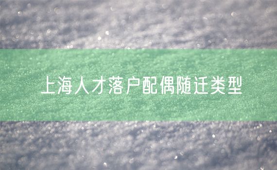上海人才落户配偶随迁类型
