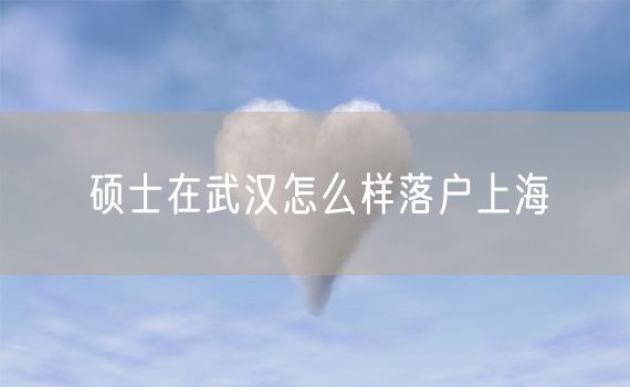 硕士在武汉怎么样落户上海