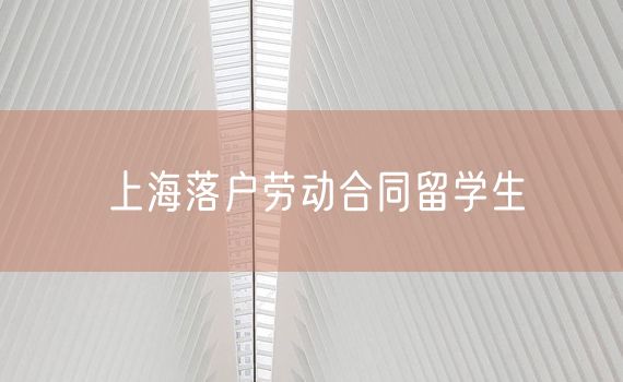 上海落户劳动合同留学生