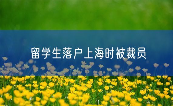 留学生落户上海时被裁员