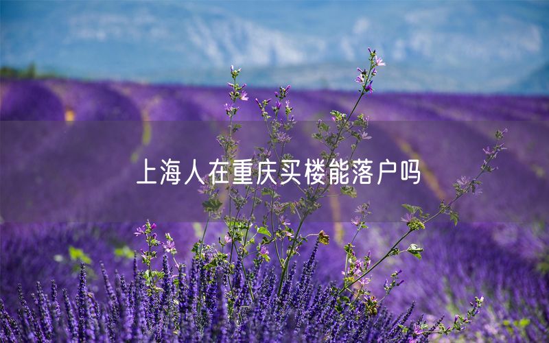 上海人在重庆买楼能落户吗
