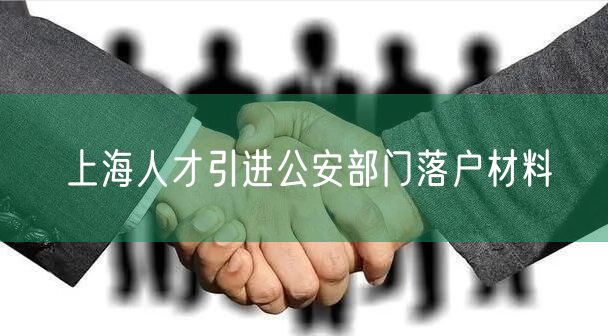 上海人才引进公安部门落户材料