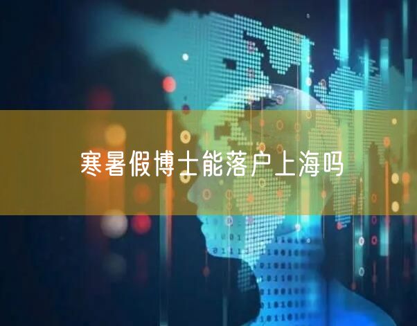 寒暑假博士能落户上海吗