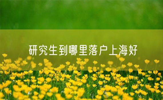 研究生到哪里落户上海好