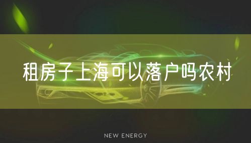 租房子上海可以落户吗农村