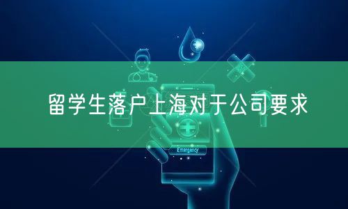 留学生落户上海对于公司要求