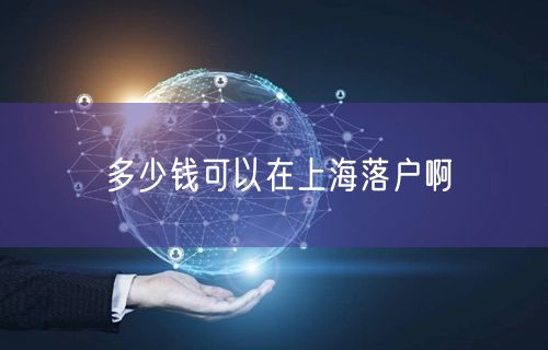 多少钱可以在上海落户啊