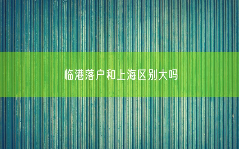 临港落户和上海区别大吗