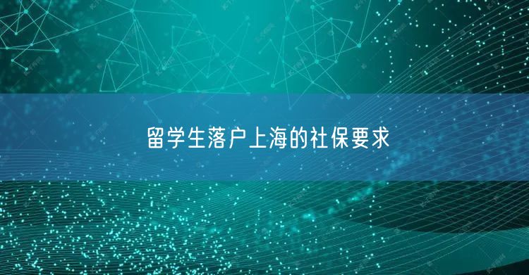留学生落户上海的社保要求