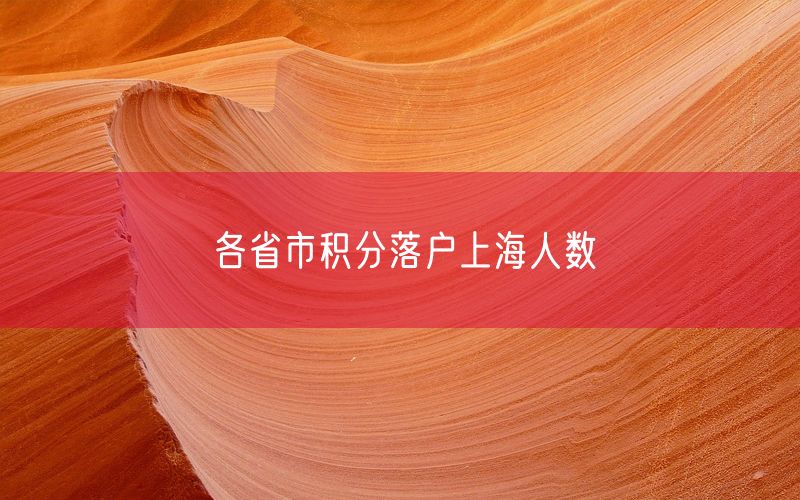 各省市积分落户上海人数