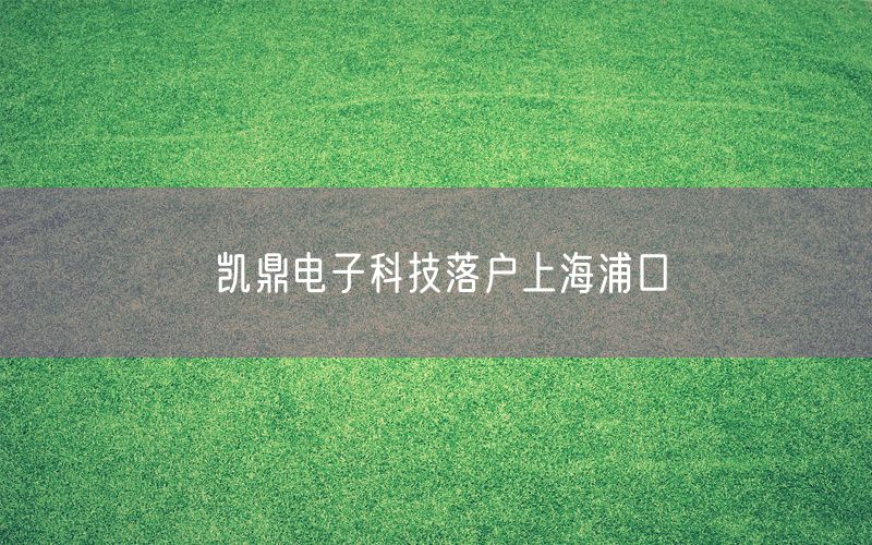 凯鼎电子科技落户上海浦口