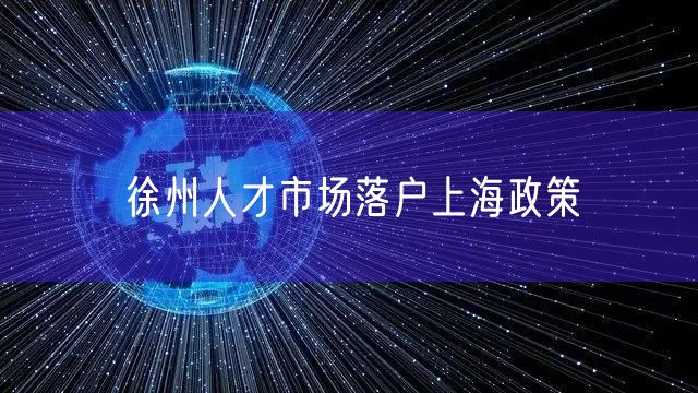 徐州人才市场落户上海政策