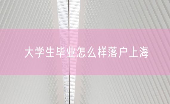 大学生毕业怎么样落户上海