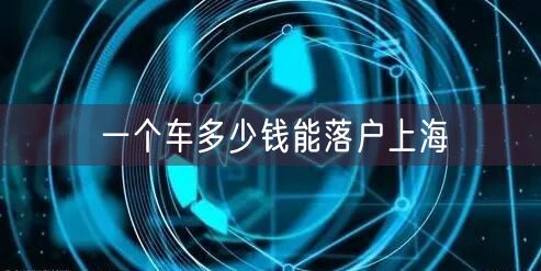 一个车多少钱能落户上海