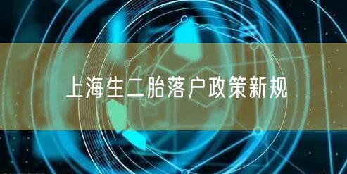 上海生二胎落户政策新规