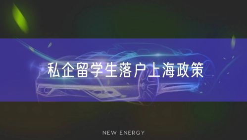 私企留学生落户上海政策