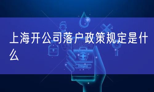 上海开公司落户政策规定是什么