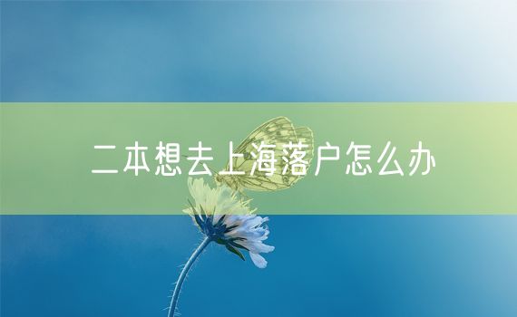 二本想去上海落户怎么办