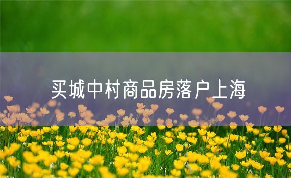 买城中村商品房落户上海