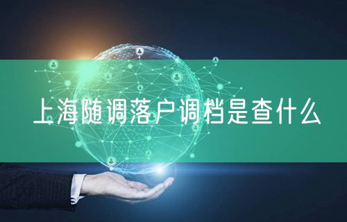 上海随调落户调档是查什么