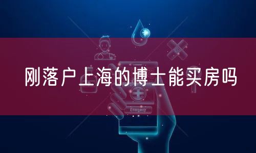 刚落户上海的博士能买房吗