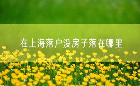 在上海落户没房子落在哪里