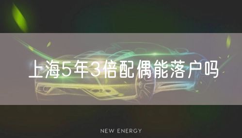 上海5年3倍配偶能落户吗
