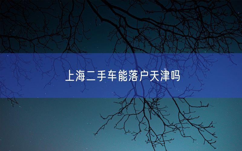 上海二手车能落户天津吗