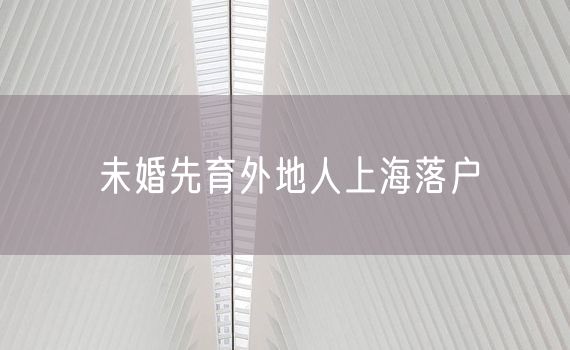 未婚先育外地人上海落户