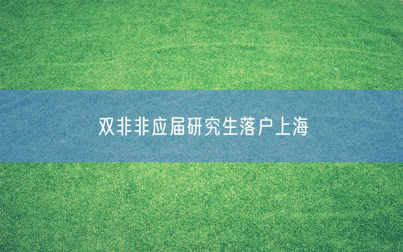 双非非应届研究生落户上海