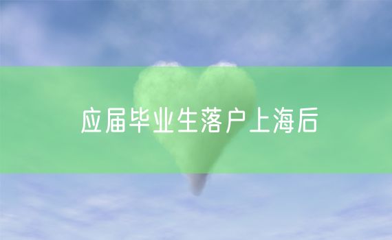 应届毕业生落户上海后