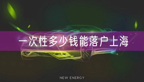 一次性多少钱能落户上海