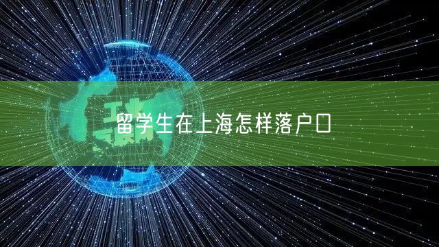 留学生在上海怎样落户口