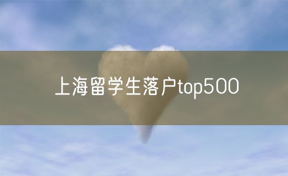 上海留学生落户top500