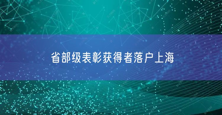 省部级表彰获得者落户上海
