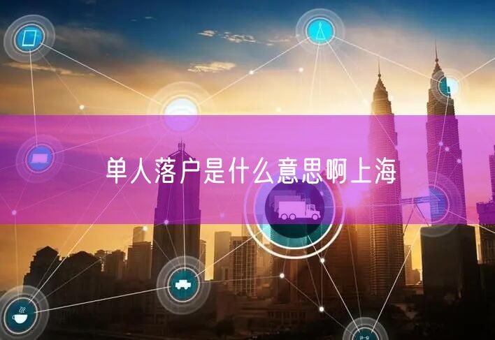 单人落户是什么意思啊上海